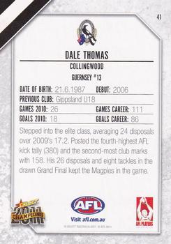 2011 Select AFL Champions #41 Dale Thomas Back